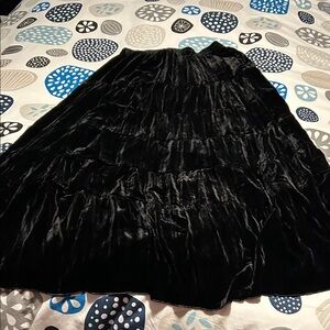 Eddie Bauer Black Velvet A-Line Skirt